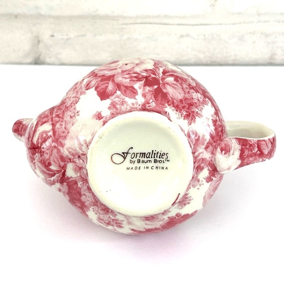 Mini Tea Pot Trinket Box Formalities By Baum Bros Rose Collection Gold Trim - Picture 4 of 10